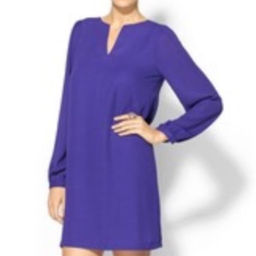 NWT SzS Tinley Road blue notch collar sheath dress